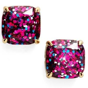 Glitter Crystal Square Stud Earrings